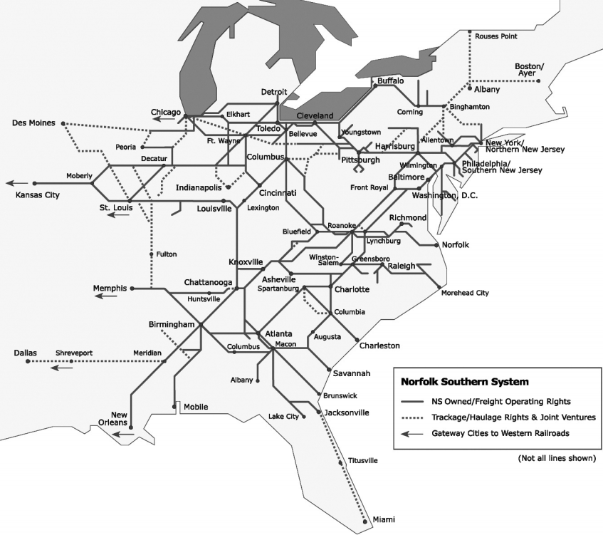Norfolk Southern Railroad Map