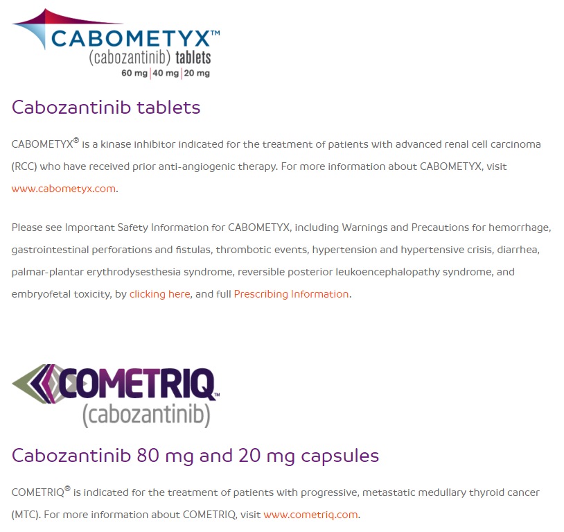 Exelixis Cabozantinib